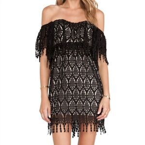 STONE COLD FOX Iowa Lace Dress Sweetheart Neckline Gothic Whimsigoth Black XS/S